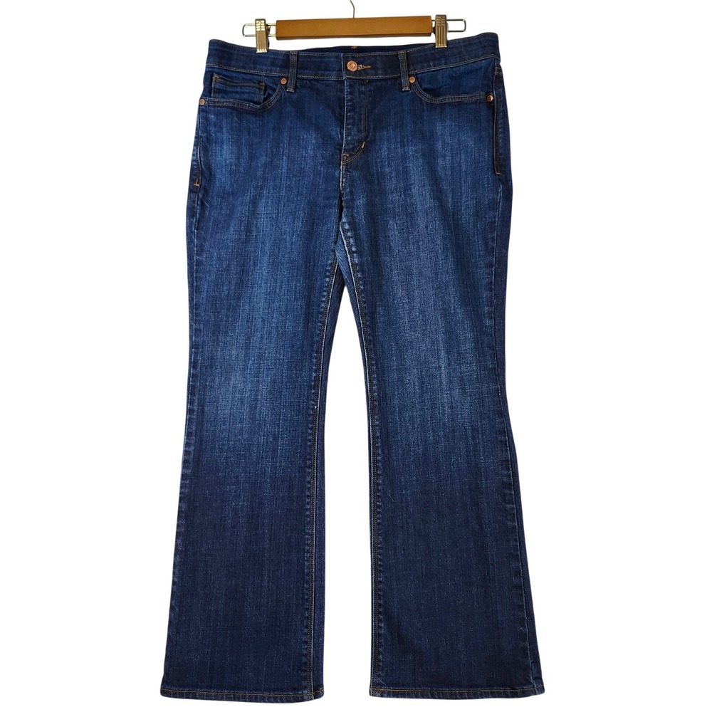 Levis Women‎ 14M Dark Wash Mid Rise Bootcut Stretch Denim Jeans Indigo 14 Medium